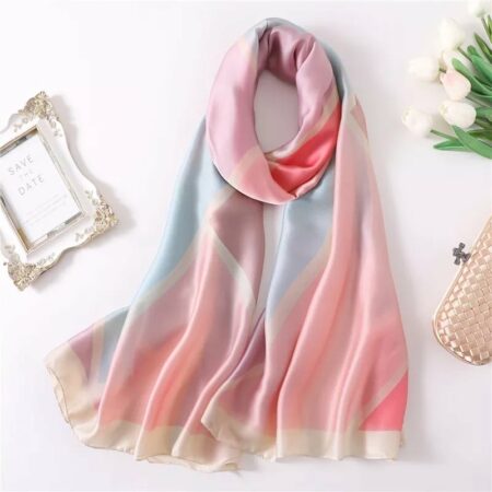foulard en satin colorie