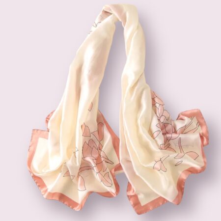 Grand foulard fleur blanche de soie