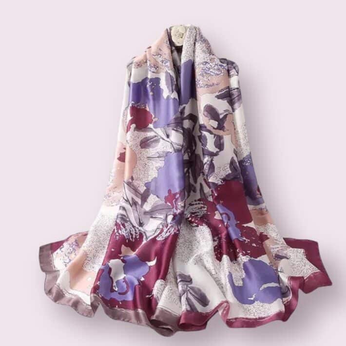 Grand foulard Violetta de satin