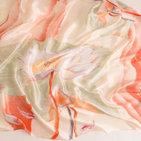 foulard en soie orange
