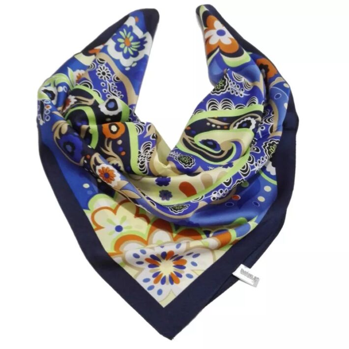 Petit foulard bandana avec motifs Flower bleu