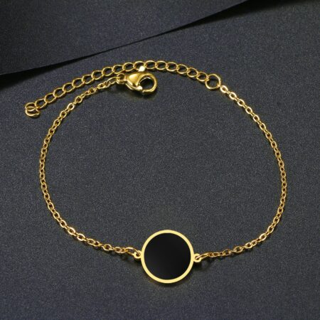 Bracelet Mandi à pendentif noir en acier inoxydable