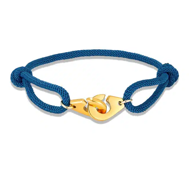 Bracelet menotte bleu en acier inoxydable