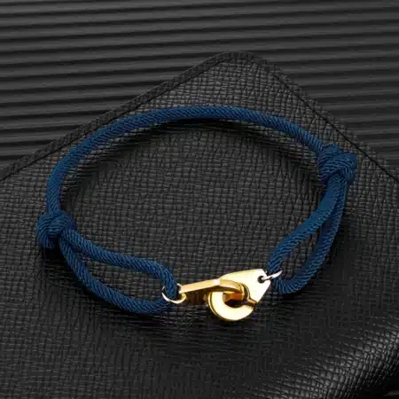 Bracelet menotte bleu en acier inoxydable