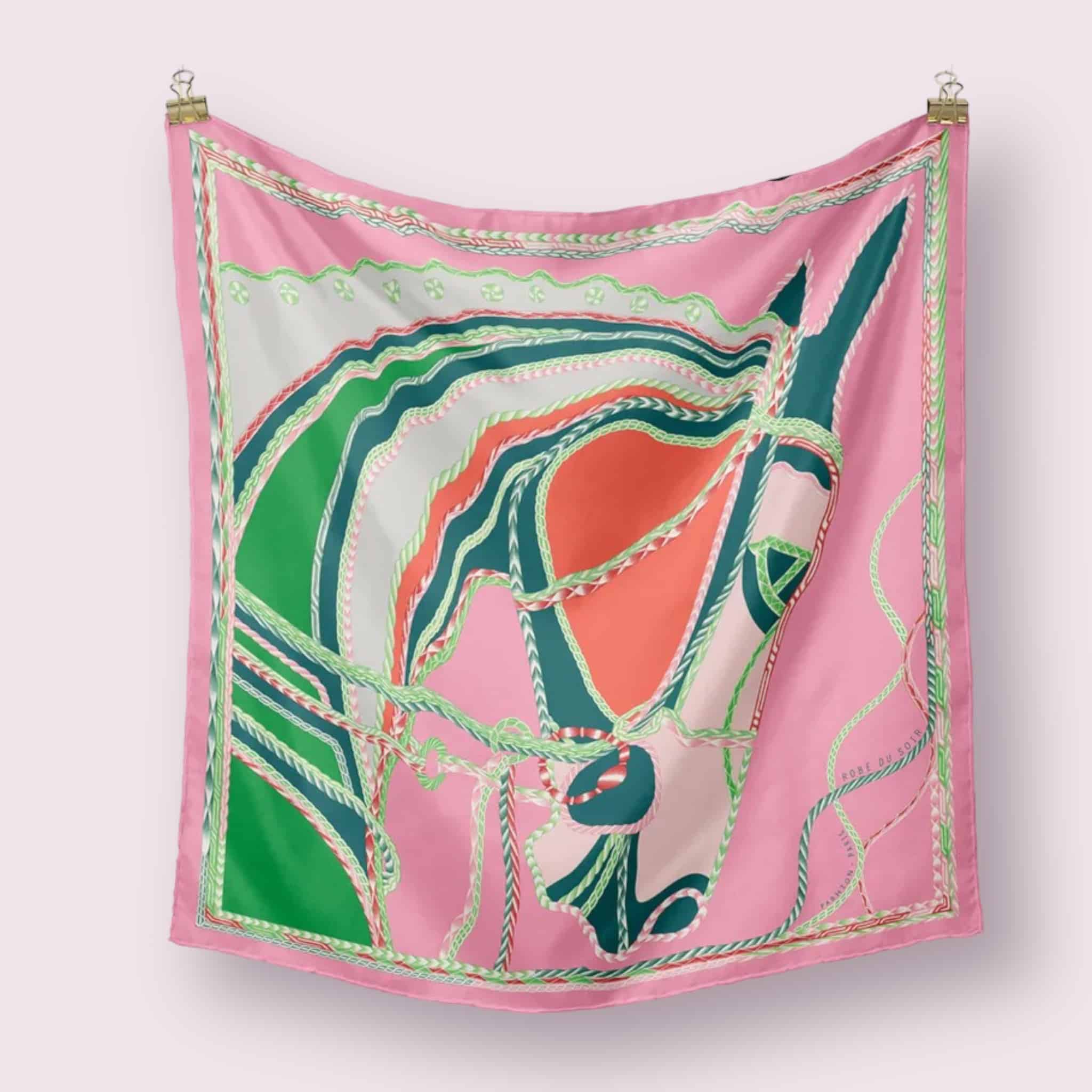 foulard chevale rose bandana ciel pour ceinture de sac tour de cou