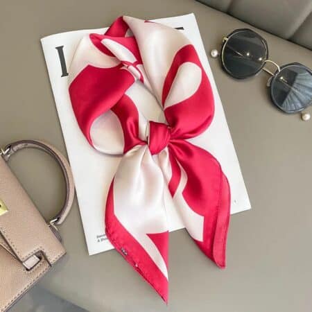 foulard fleur rouge bandana ciel pour ceinture de sac tour de cou