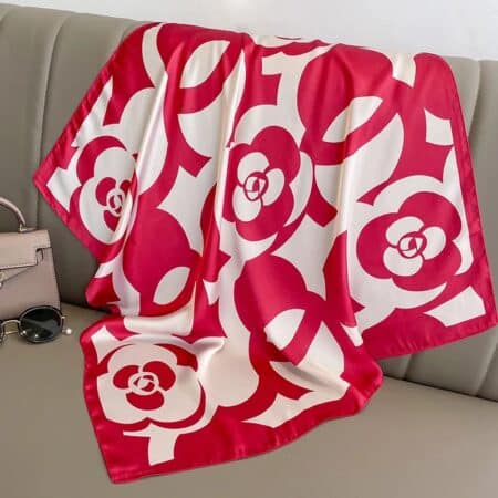 foulard fleur rouge bandana ciel pour ceinture de sac tour de cou